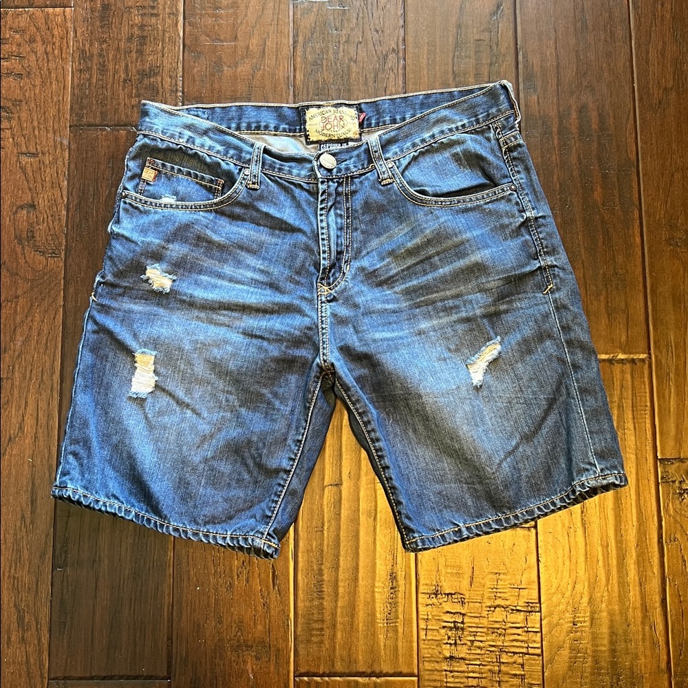 Dear John Bermuda Distressed Denim Jean Shorts Size 29